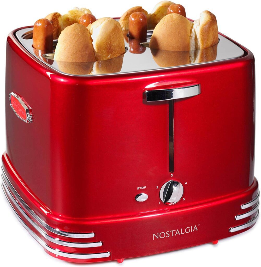 Nostalgia Hot Dog Pop-up Toaster with Mini Tongs