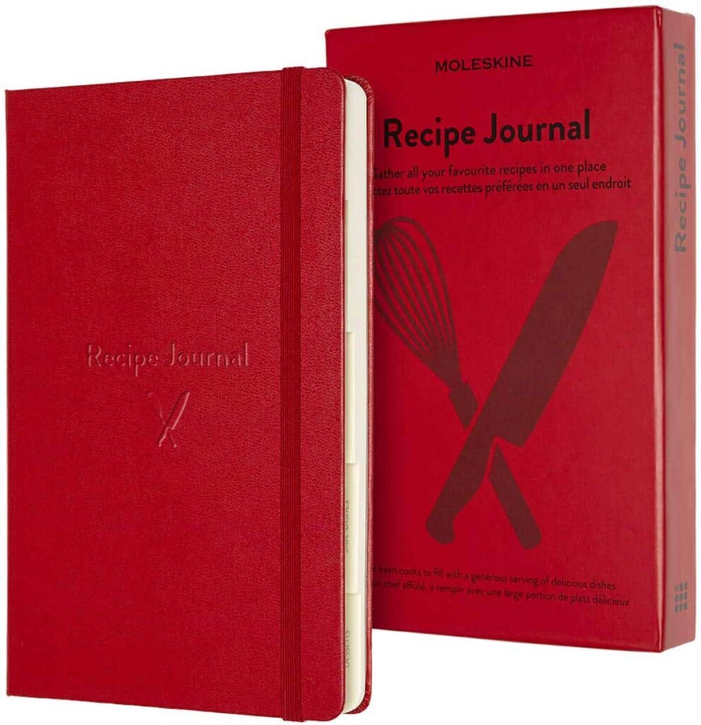 Deluxe Scarlet Red Hardcover Moleskine Recipe Journal