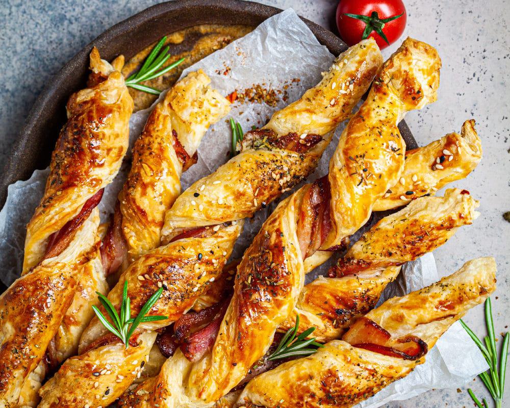 Crispy Cheese And Bacon Twists